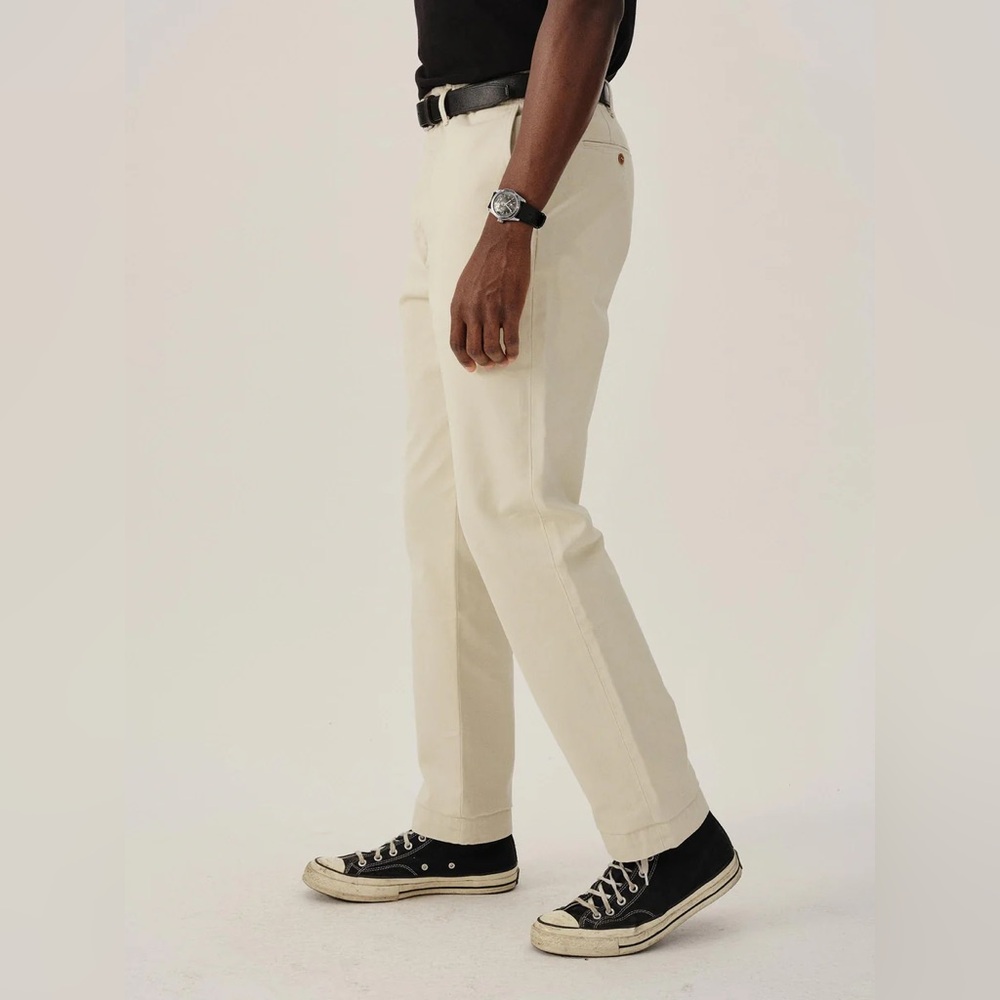 Buck Mason Cream Straight-Leg Chinos - Picture 10 of 11